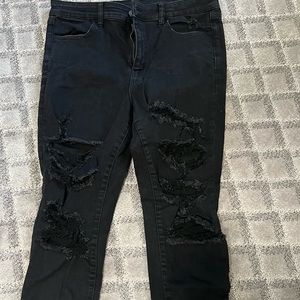 Black American eagle skinny jeans size 16